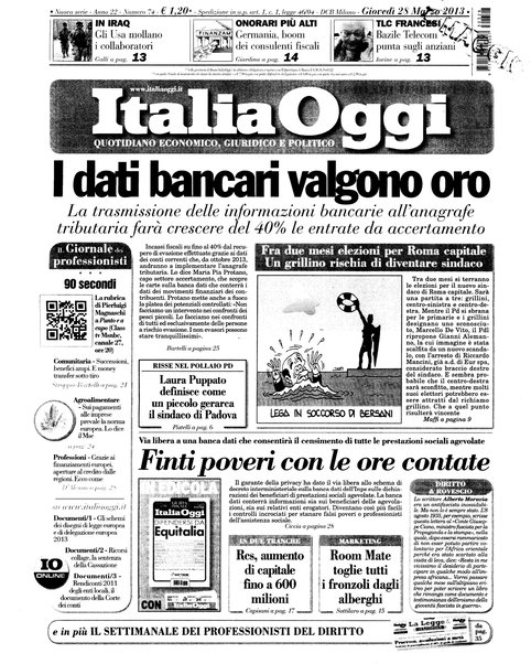 Italia oggi : quotidiano di economia finanza e politica